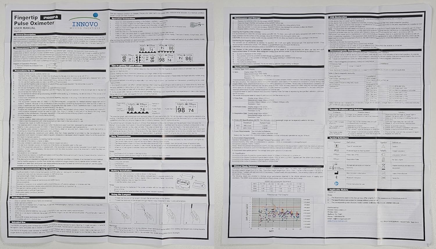 Innovo FSA/HSA Eligible iP900BP-B Fingertip Pulse Oximeter - Image 9