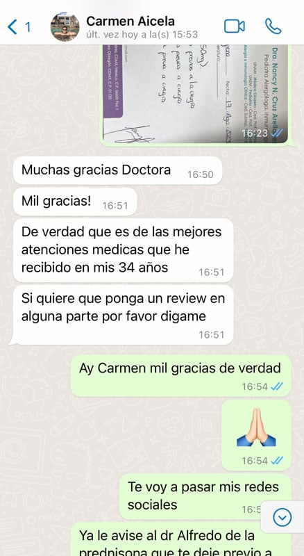 Dra Nancy Cruz testimonio alergias