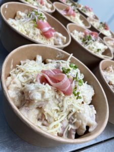 pates cremeuses jambon traiteur local