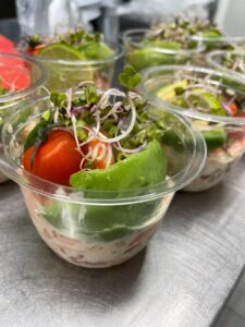 verrine legumes frais creme fromagere