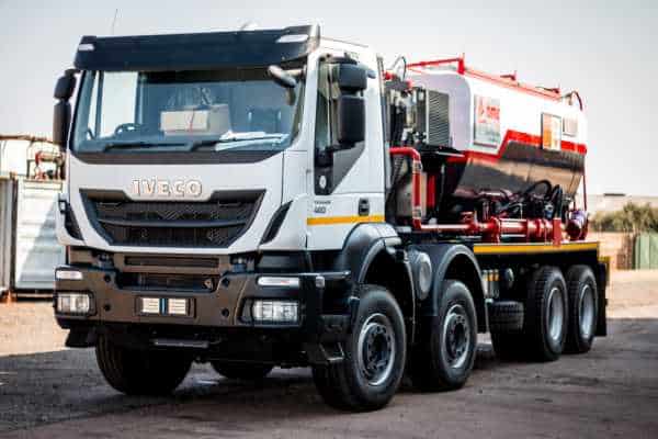 Used Oil Services 2 BME's used-oil collection truck unit.