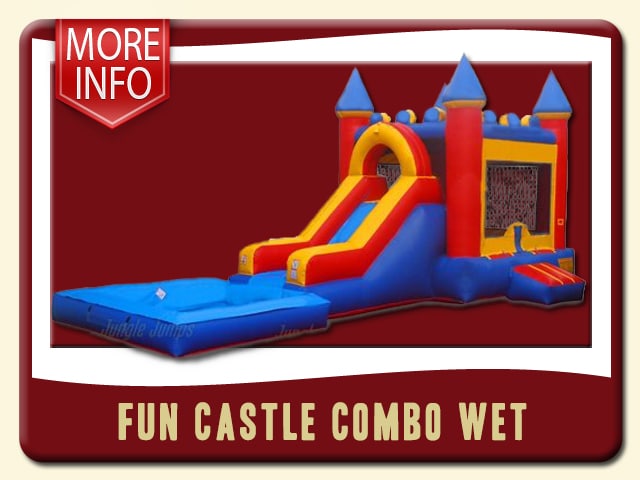 Fun Castle Combo Wet Inflatable bounce house & Slide Rent â Blue, Red &Yellow