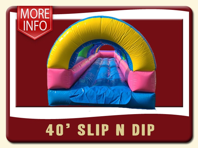 40ft Single Lane Slip N Dip pool Inflatable rent - Easter color of baby blue, baby pink & yellow