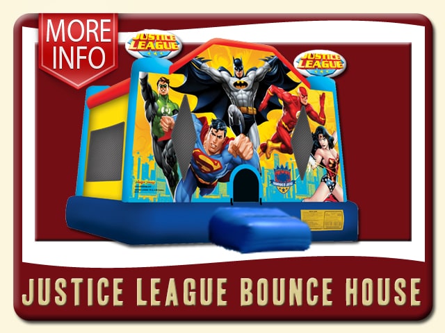 Justice League Bounce House More Info - Superman, Batman, Wonder, Woman, Flash, Green, Lantern Rental