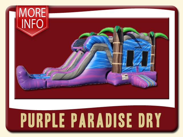 Purple Paradise dry Slide & Jump Combo More Info - Tropical Palm Trees