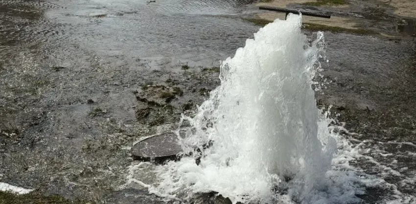 burst water main Drains