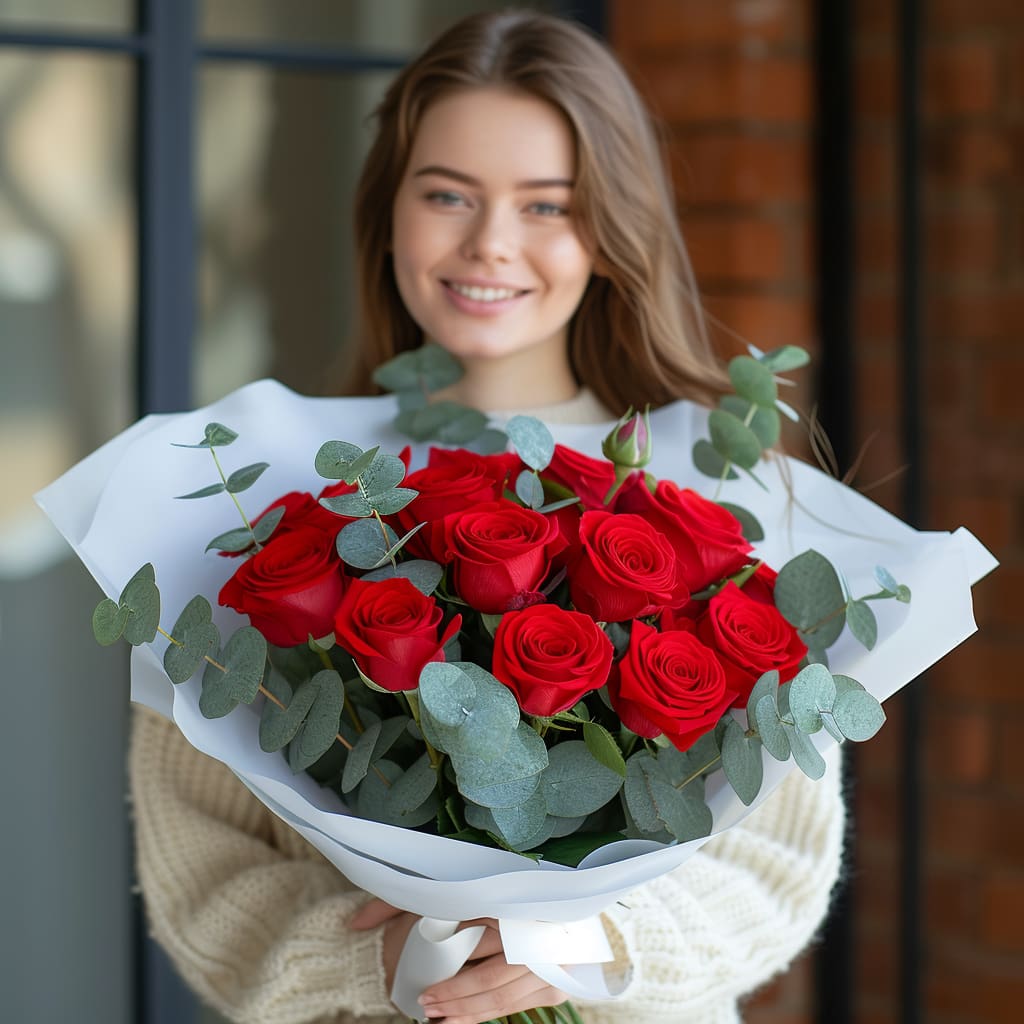 DC 12 Red Rose Bouquet - Image 4