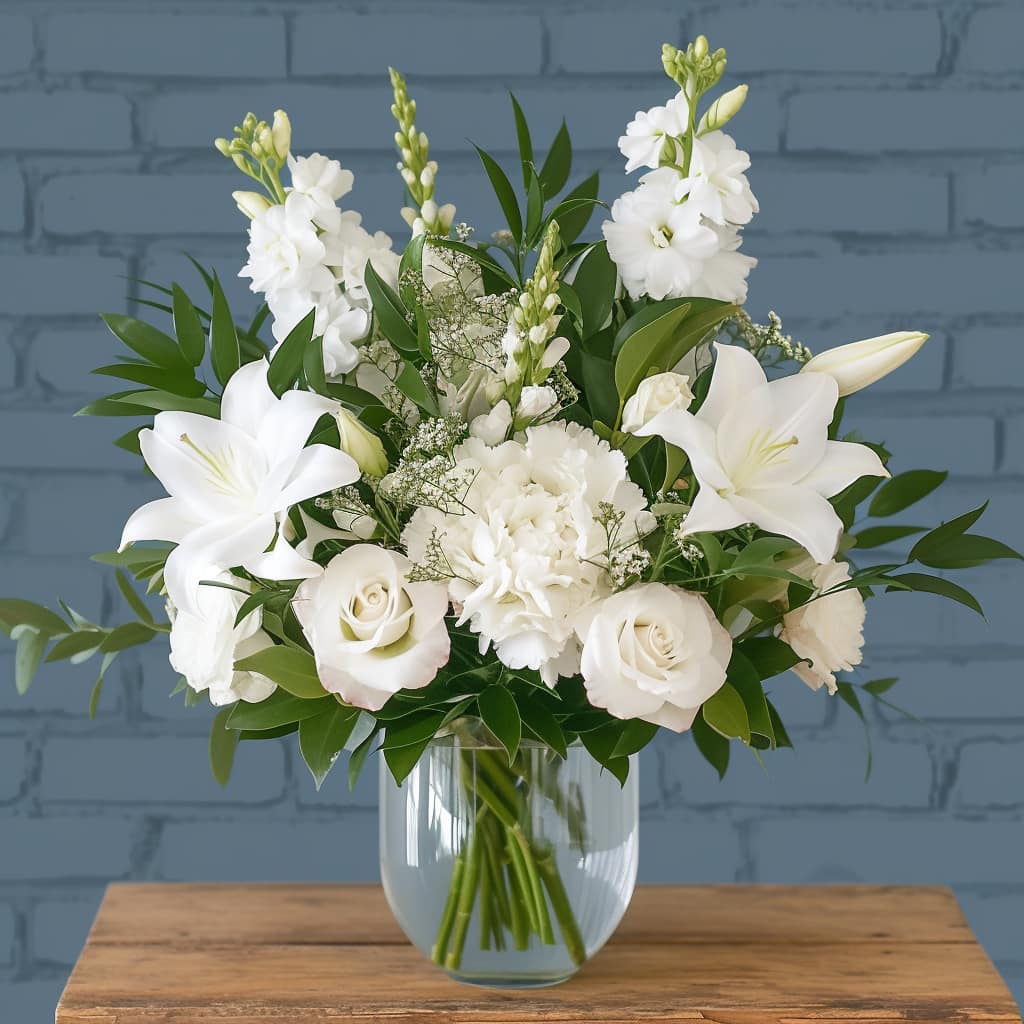 White Simplicity Flower Arrangement - Image 2