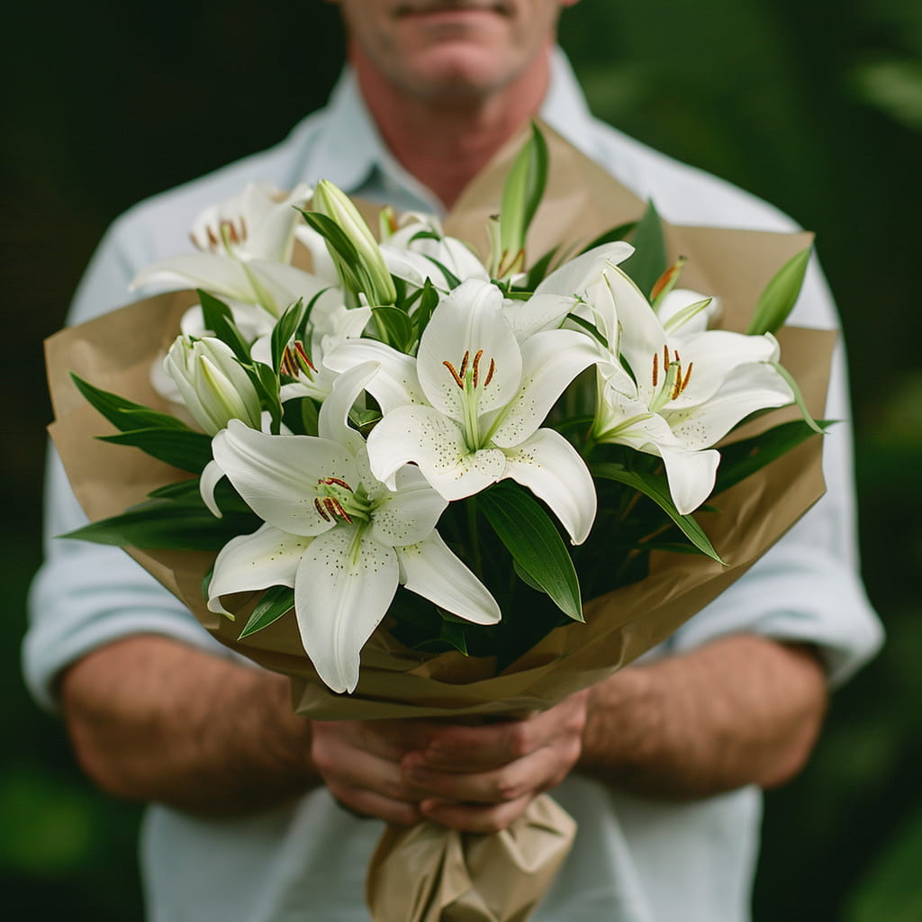 White Delight Flower Arrangement - Image 4