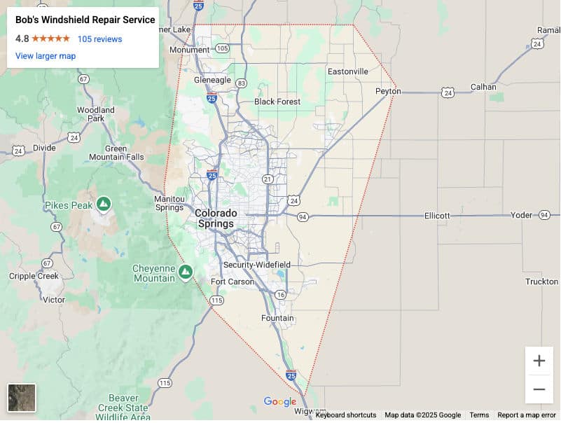 Bob's mobile windshield repair service area