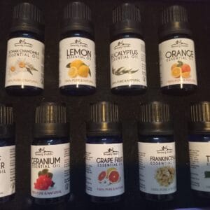Mother and child gift Box, 9 Essential Oils 10ml. Chamomile, lemon, geranium, eucalyptus, sweet orange, Lavender, Grapefruit, Frankincense, Tea Tree
