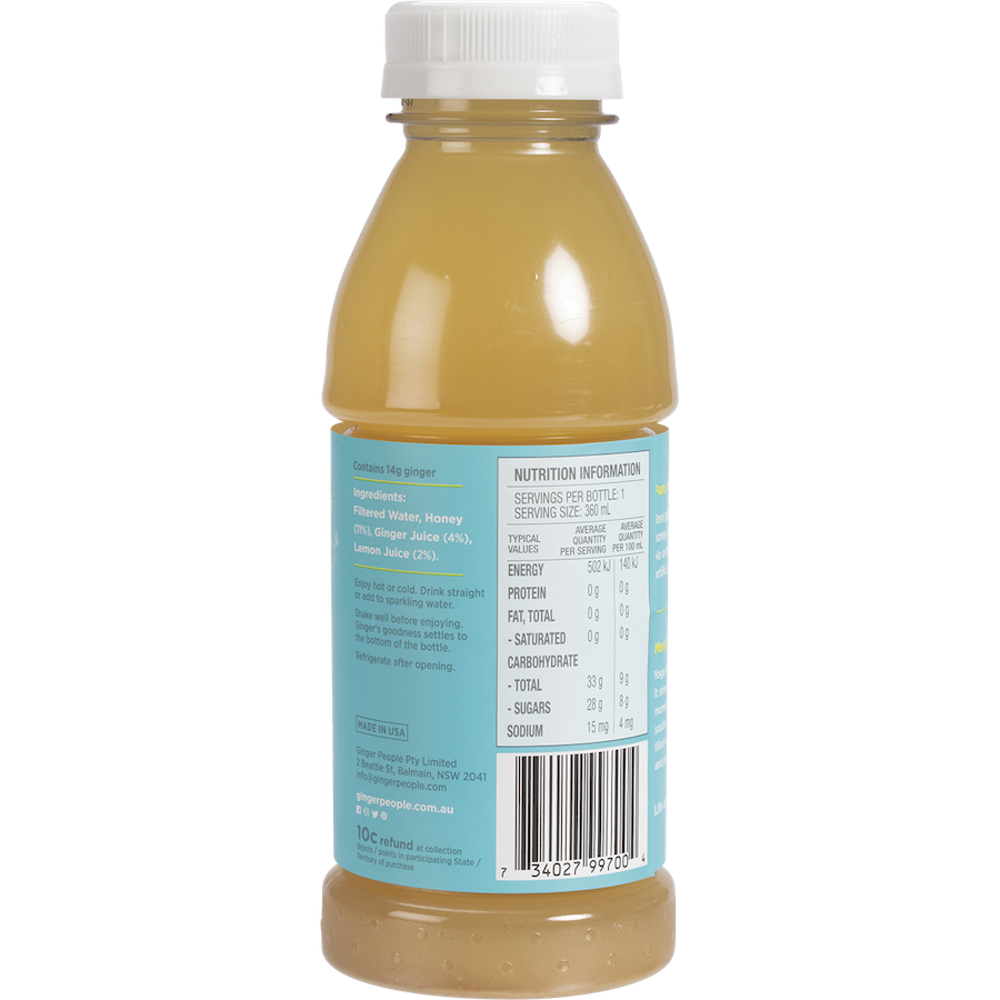 the ginger people gingerade lemon & honey 355ml