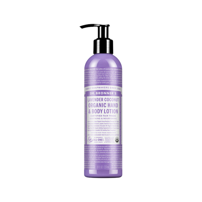 dr. bronner's organic hand & body lotion lavender coconut 237ml