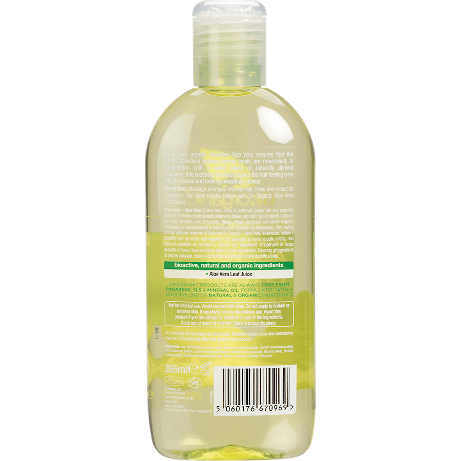 dr. organic aloe vera shampoo 265ml