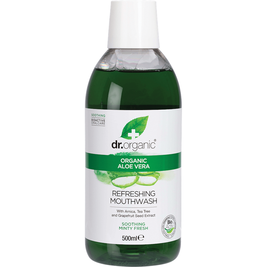 dr. organic aloe vera refreshing mouthwash 500ml