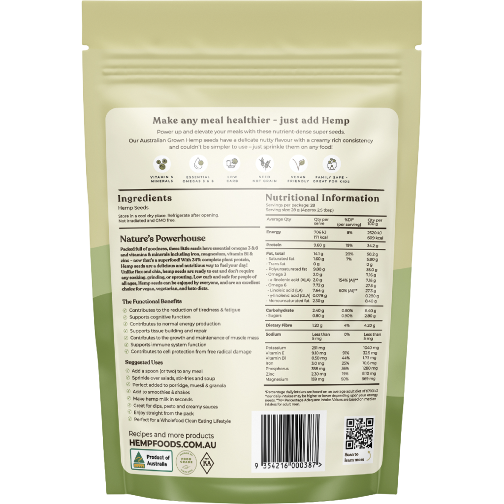 essential hemp australian hemp seeds 800g