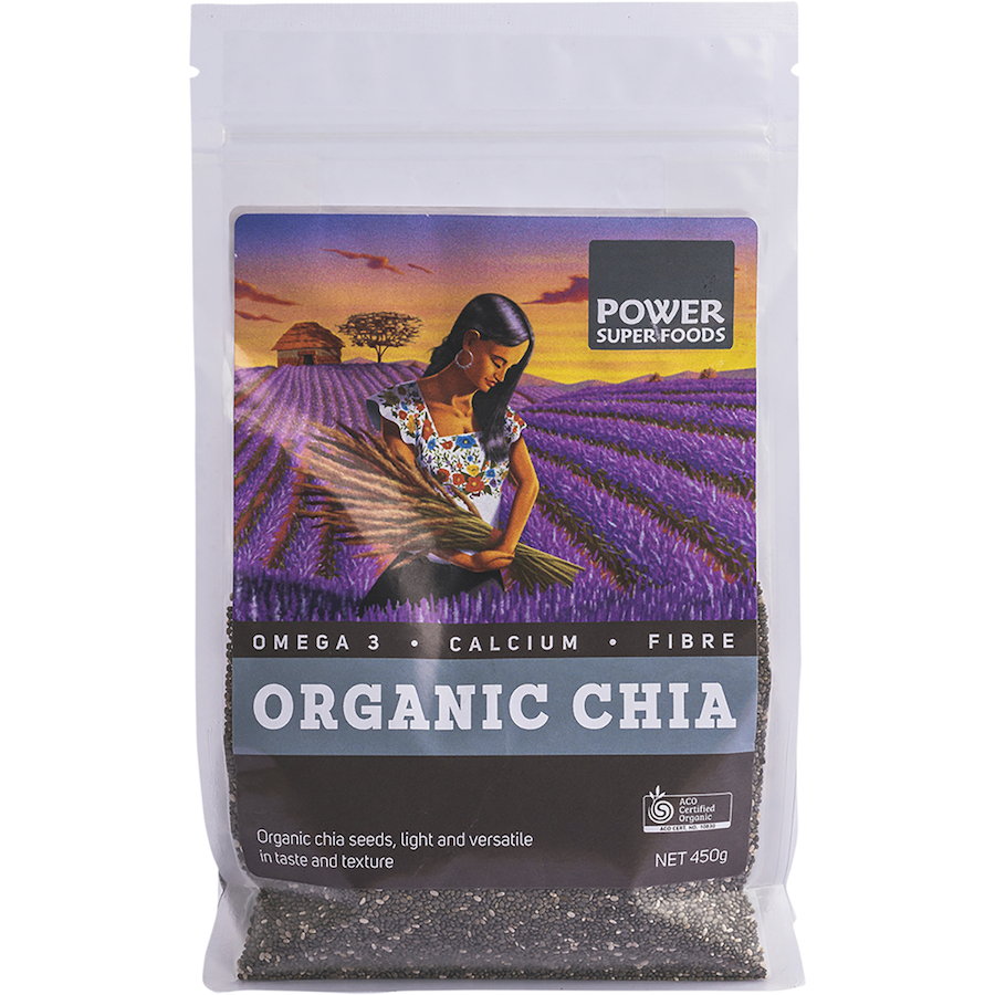 power super foods chia seeds organic 450g