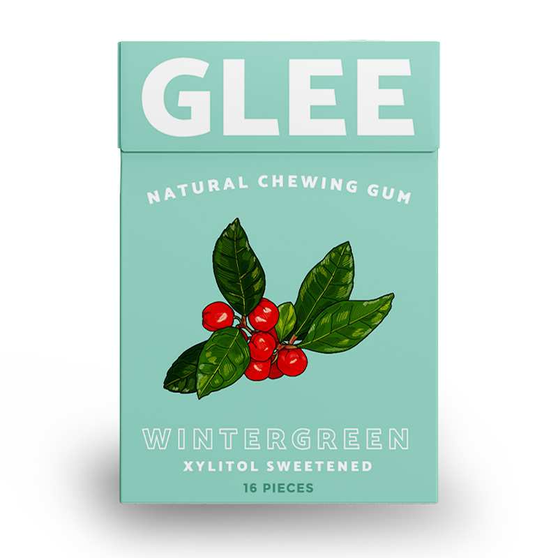 glee gum sugar free gum wintergreen 16pack