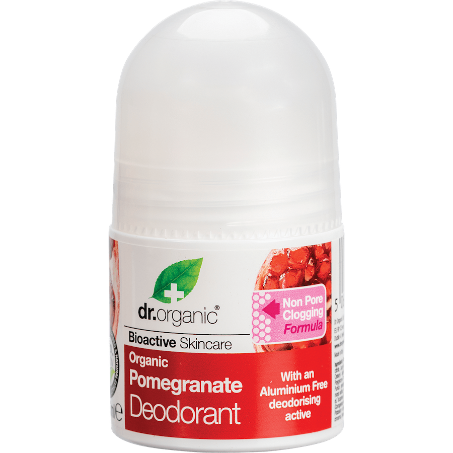 dr. organic pomegranate roll on deodorant 50ml