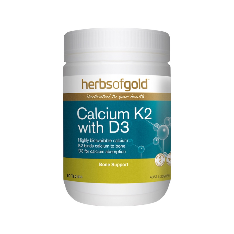 Herbs of Gold Calcium K2 with D3 90tabs