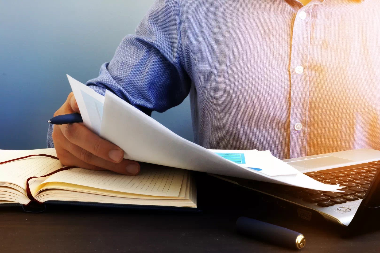 Business man with contract