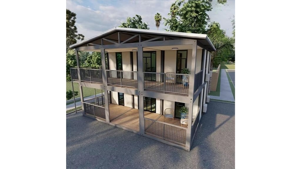 two story steel tiny house