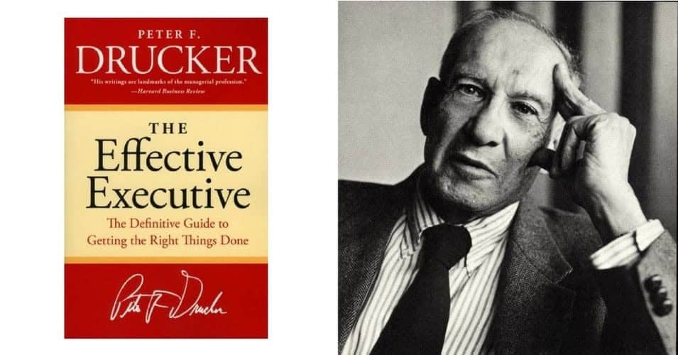 Зургийг хоёр хэсэгт хуваасан. Зүүн талд Питер Ф.Дракерын "Үр дүнтэй гүйцэтгэх ажилтан" номын хавтас байна. Баруун талд нь гартаа толгойгоо тавин, камер руу харан эргэцүүлэн харж, мөнхийн мэргэн ухааныг агуулсан хөгшин эрийн костюмтай хар цагаан гэрэл зураг байна. - Business.MN