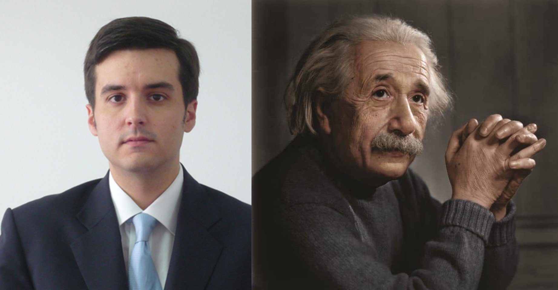 Зүүн талд нь костюм өмссөн эрэгтэй, баруун талд нь сахалтай, сэгсгэр үстэй хөгшин эрийг харуулсан хуваагдсан зураг. Зүүн талд байгаа хүн богино, бараан үстэй бол баруун талд байгаа хүн гараа атгасан бодолтой харагдаж байна. - Business.MN