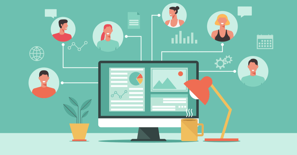 Бизнесийн стратеги, энтрепренерийн хамтын ажиллагааг харуулахад тохиромжтой алсын зайн ажил, харилцаа холбоог илэрхийлсэн төрөл бүрийн аватаруудыг холбосон компьютерийн дэлгэцийн зураг. - Business.MN