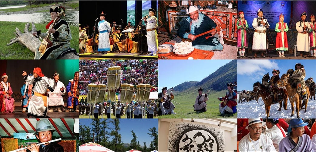 Монголын соёлыг харуулсан эвлүүлэг: уламжлалт хөгжимчид, өнгө өнгийн хувцастай бүжигчид, цастай газар дахь морьтон, соёл урлагийн наадам, уулс, өргөө бүхий байгалийн үзэсгэлэнт газрууд. - Business.MN