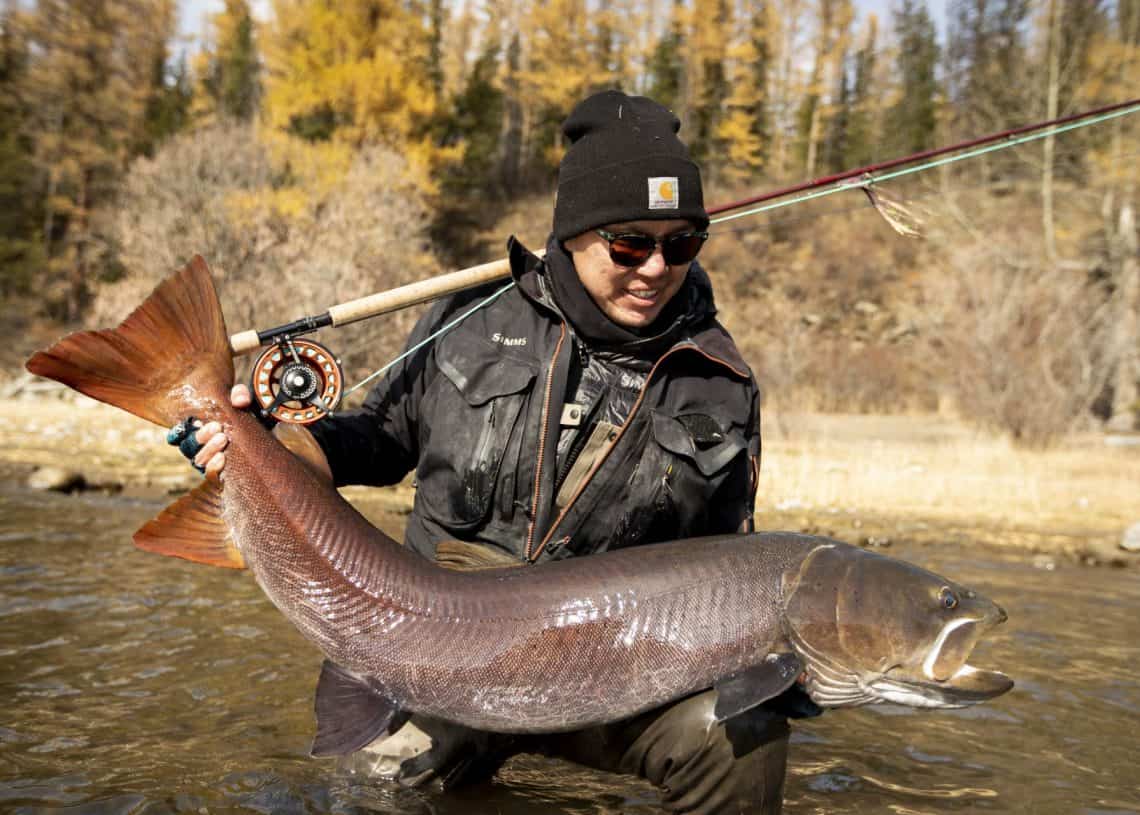 Хар новш, нарны шил зүүсэн хүн гүехэн горхинд том загас барьдаг. Инээмсэглэн, саваагаа мөрөндөө зүүсэн энэ хоббичин намрын модод, цэлмэг тэнгэрийн амгалан тайван орчинд таашаал авч, байгальтай харилцах харилцаагаа өөр түвшинд аваачдаг. - Business.MN