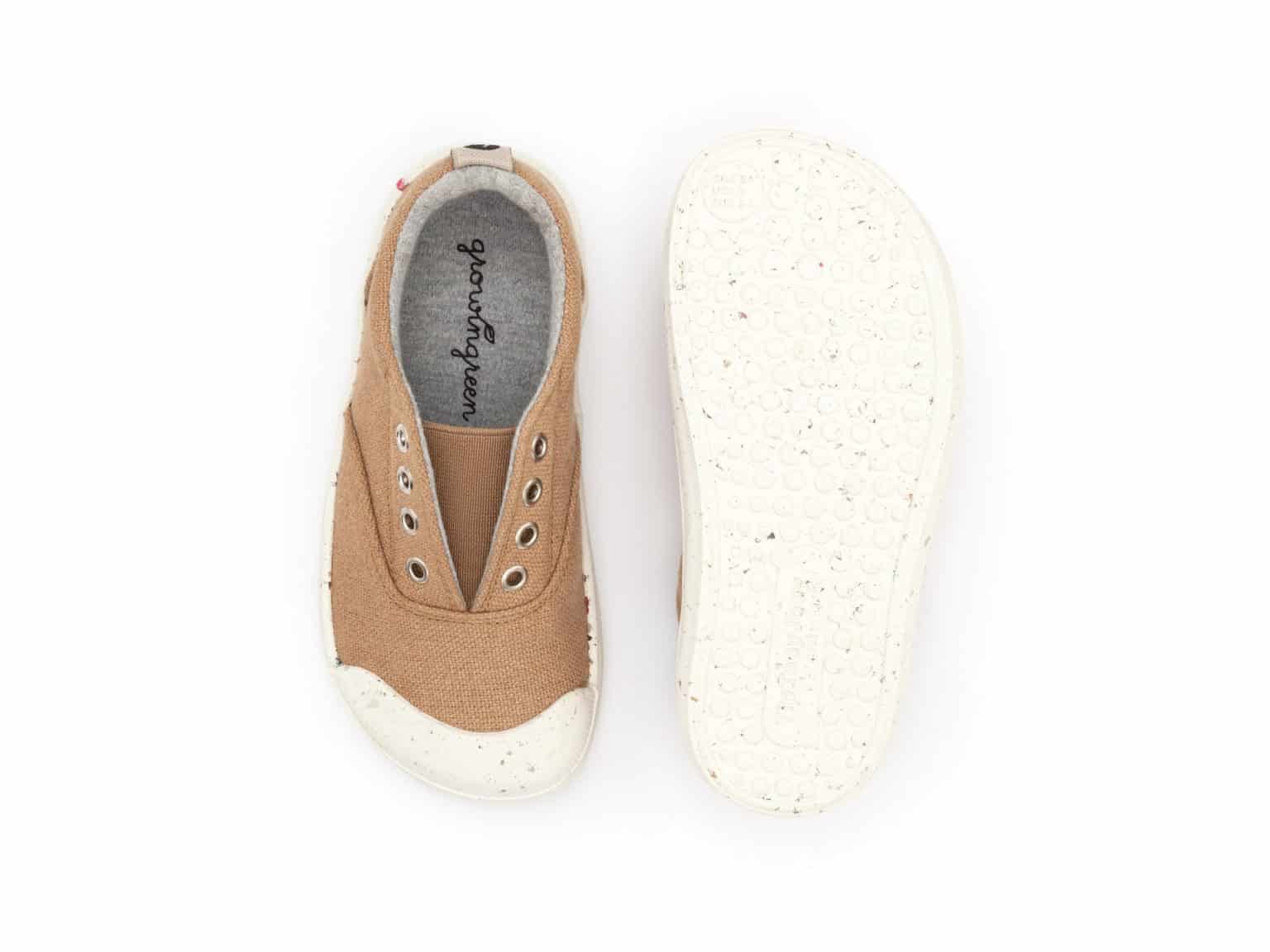 Tip Toey Joey - Spicy Green / Natural Organic Canvas