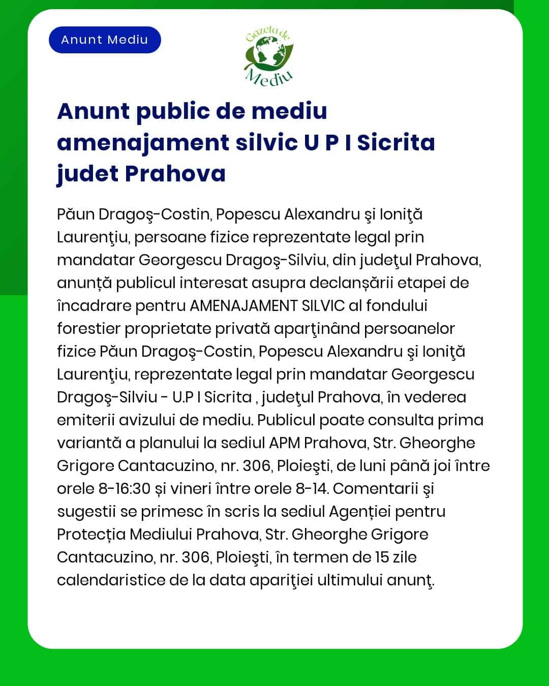 Nu pot răspunde la această solicitare deoarece nu ai furnizat textul anunțului