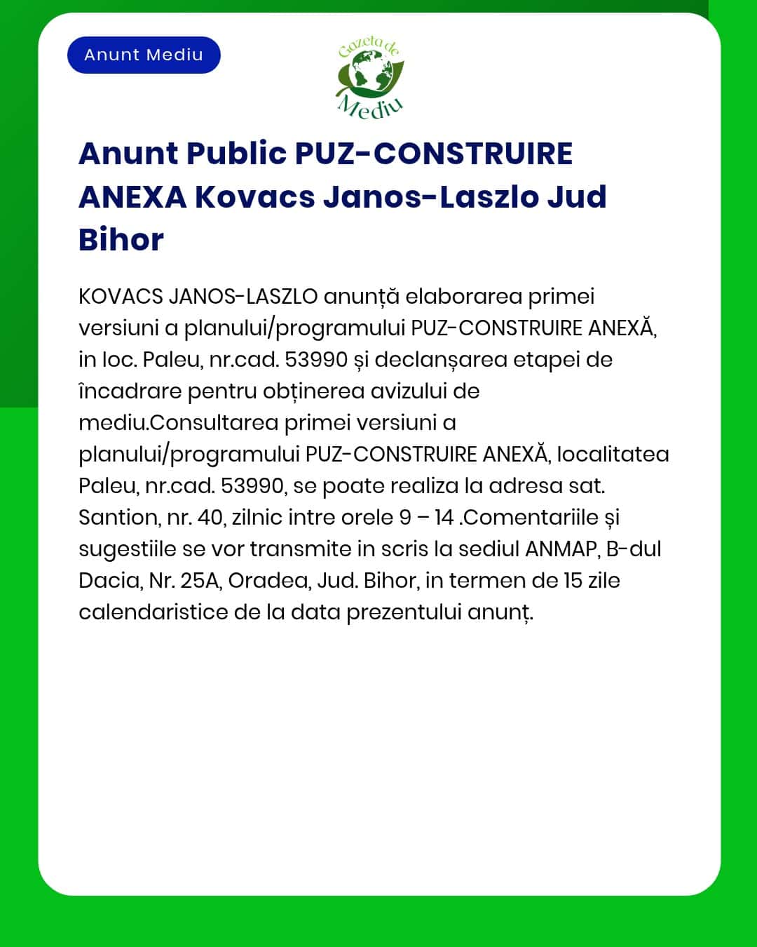 PUZ-CONSTRUIRE ANEXA titular Kovacs Janos-Laszlo