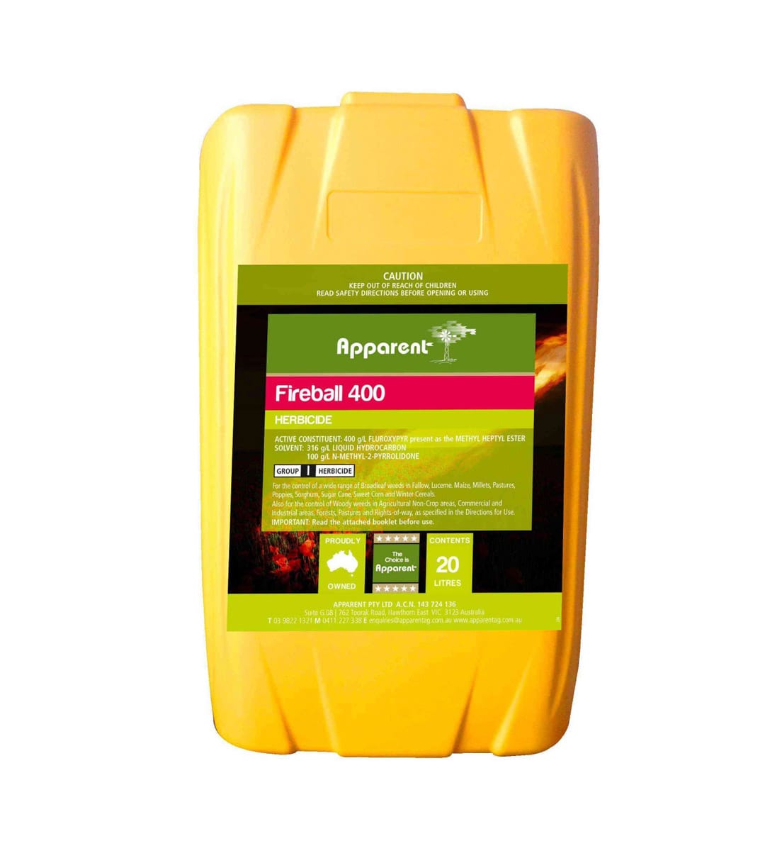 FIREBALL 400 Herbicide 20L - Powerful Weed Control for Large-Scale Applications