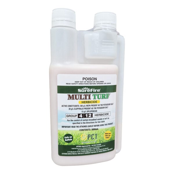 SureFire Multi Turf Herbicide 500 mL selective herbicide for broadleaf weed control in lawns