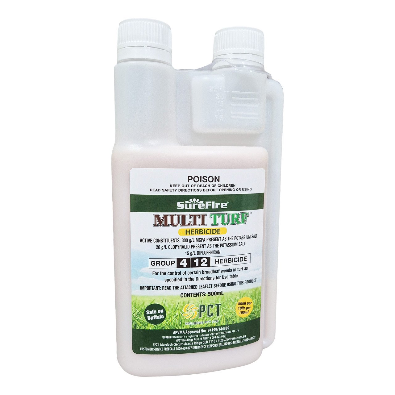 SureFire Multi Turf Herbicide 500 mL selective herbicide for broadleaf weed control in lawns
