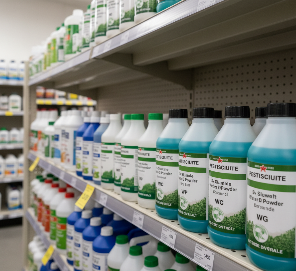 shelf of pesticides