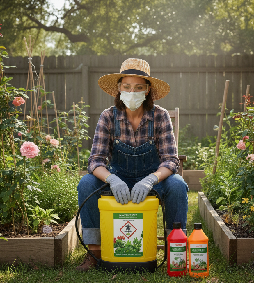 female gardener sitting
