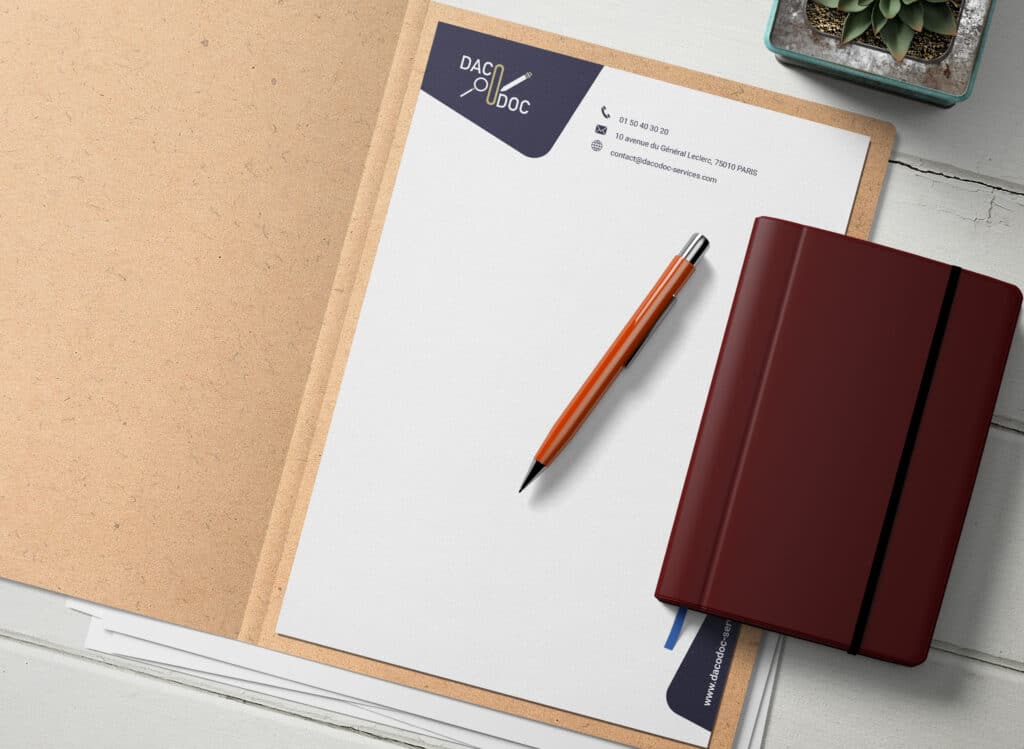 Anglophile : Notre partenaire communication a désigné ce modèle afin de mieux visualiser votre futur papier en tête professionnel 2023