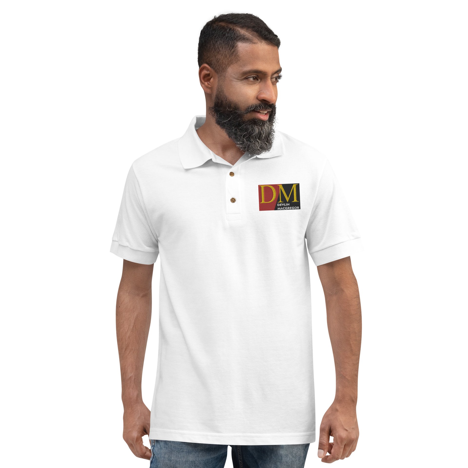 Devlin Macgregor Embroidered Polo Shirt (Black, White or Silver) - Image 17