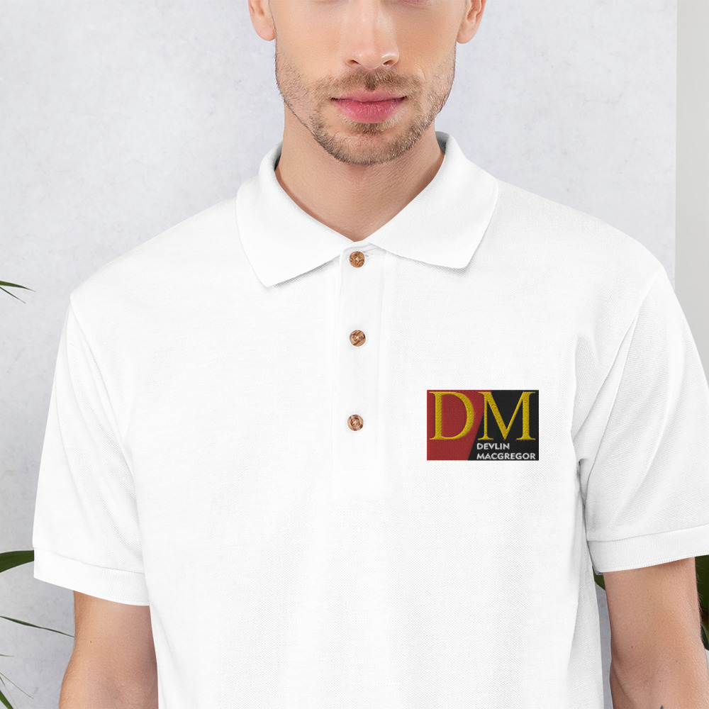 Devlin Macgregor Embroidered Polo Shirt (Black, White or Silver) - Image 21