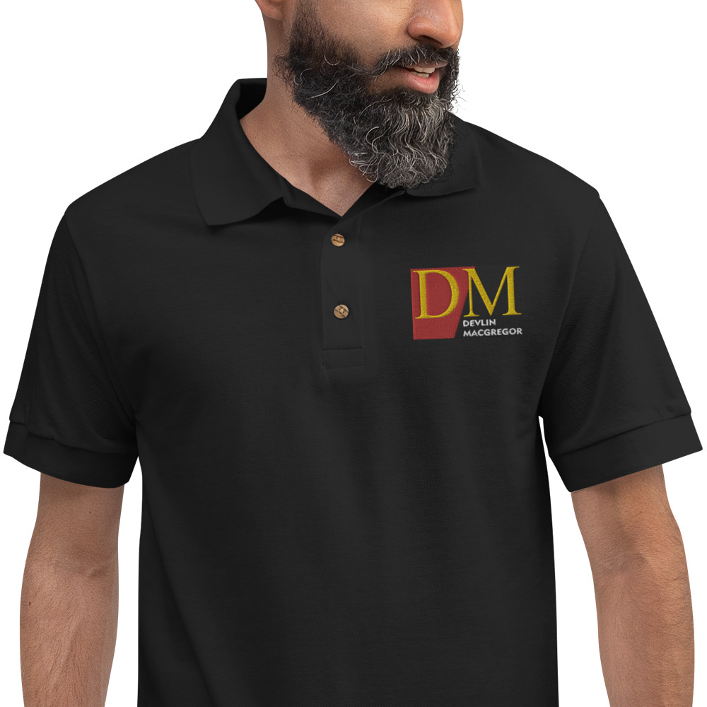 Devlin Macgregor Embroidered Polo Shirt (Black, White or Silver) - Image 7