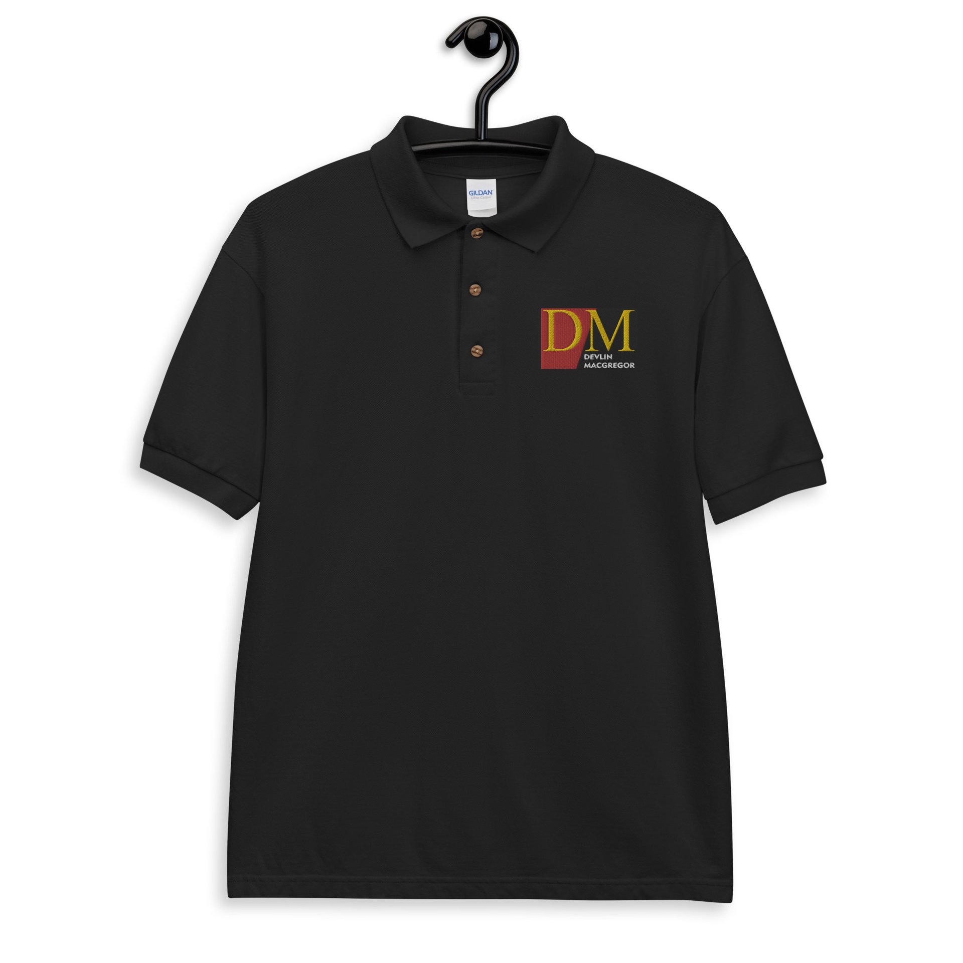 Devlin Macgregor Embroidered Polo Shirt (Black, White or Silver) - Image 4