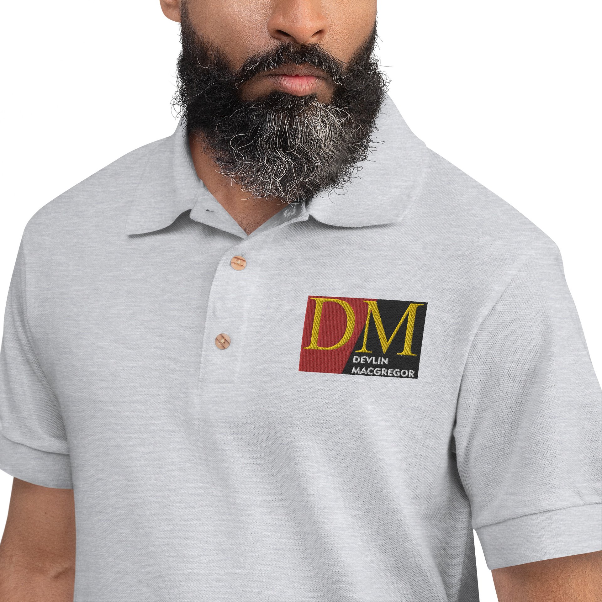 Devlin Macgregor Embroidered Polo Shirt (Black, White or Silver) - Image 15