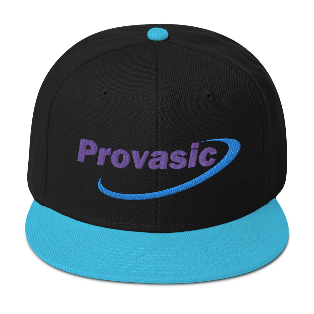 Provasic Logo "Snapback" Hat (White or Black/Teal) - Image 3