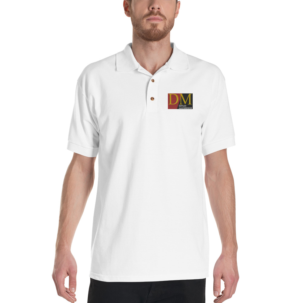 Devlin Macgregor Embroidered Polo Shirt (Black, White or Silver) - Image 18