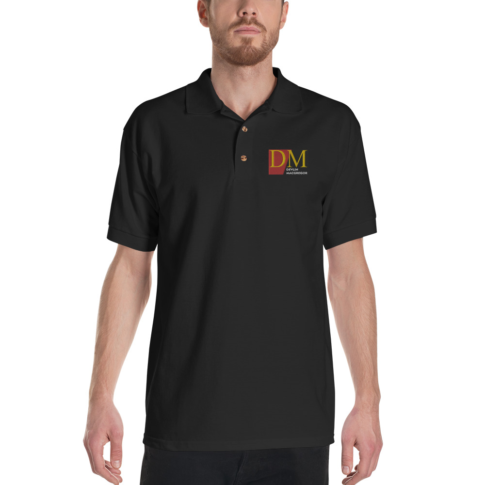 Devlin Macgregor Embroidered Polo Shirt (Black, White or Silver) - Image 3