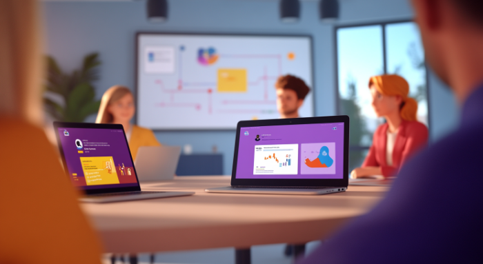 A working through an eLearning project.<br />