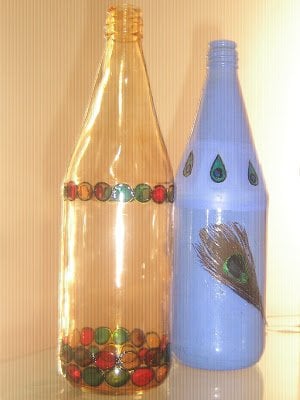 Stained Glass Bottles http://designdecoranddisha.blogspot.com